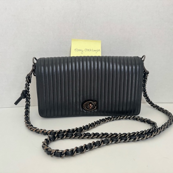 SOLD Coach 1941 Dinky 22729 Quilted Black Leather Crossbody - Picture 1 of 11